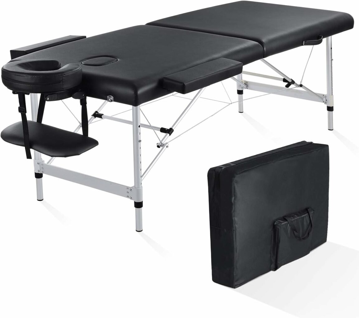 CHRUN Portable Massage Table Professional Massage Bed Wide 84in Lash Bed Facial Table SPA Beds Esthetician Height Adjustable Carrying Bag  Accessories 2 Section Shop  Home