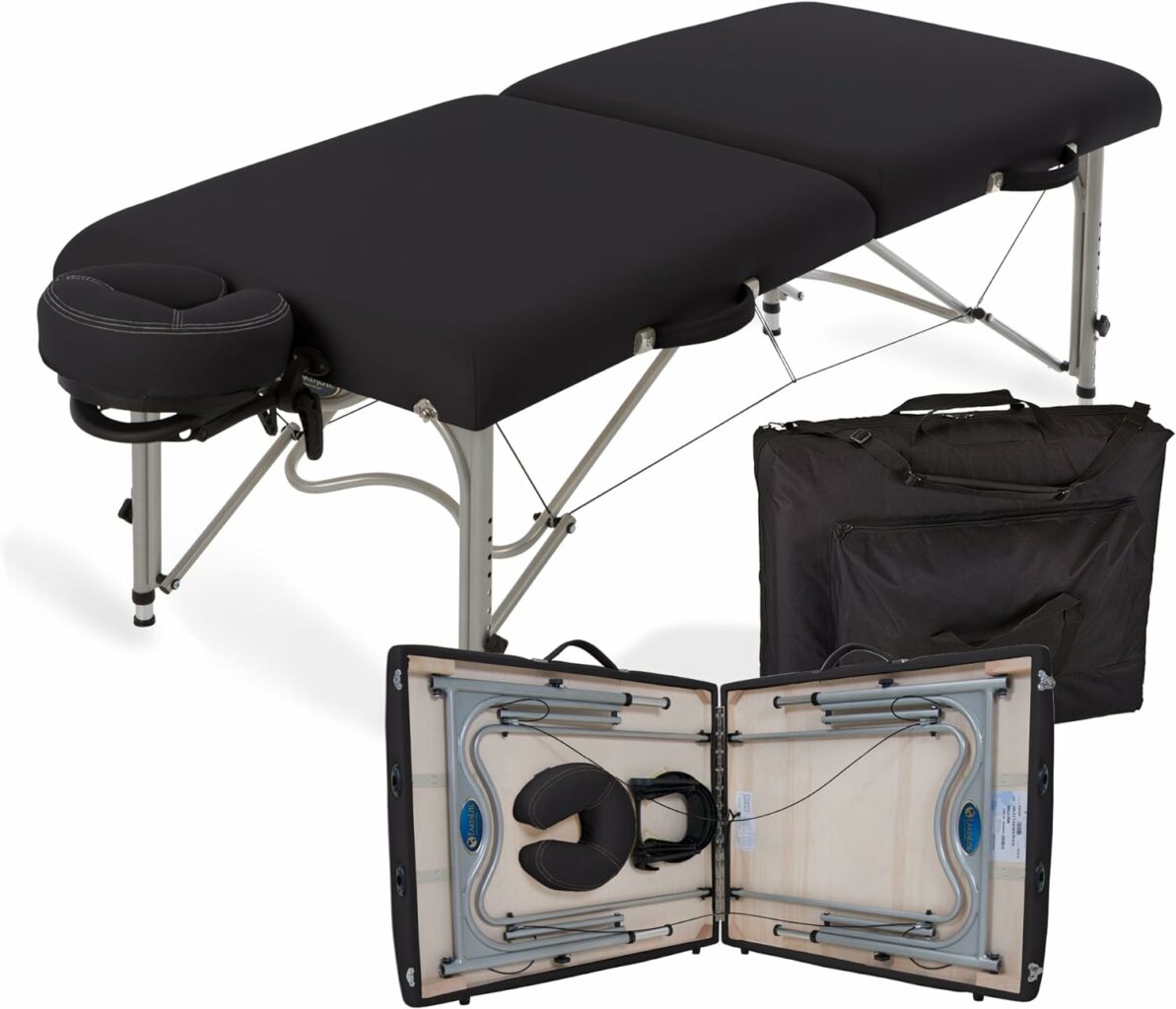 EARTHLITE Portable Massage Table LUNA - Ultra-Lightweight, Patented Aluminum Reiki Frame incl. Flex-Rest Face Cradle  Carry Case (29lb)