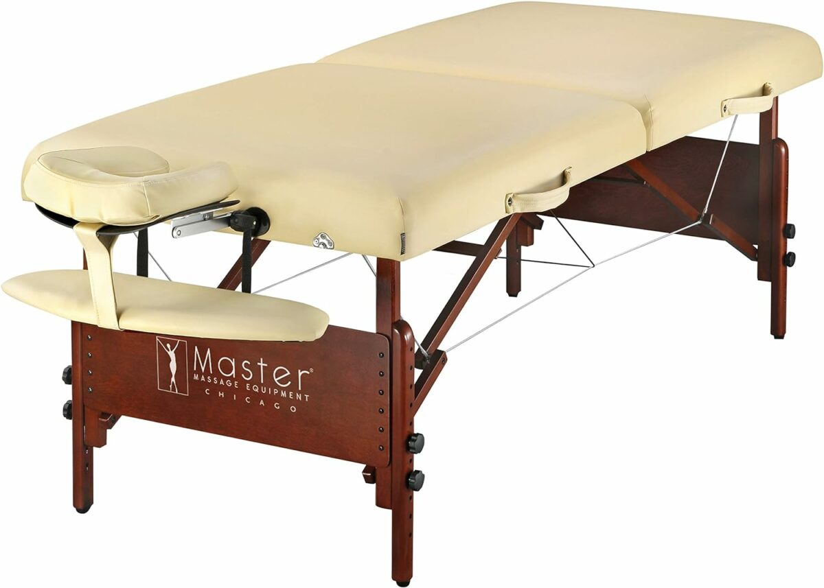 Master Massage 30 Del Ray Pro Portable Massage Table (30 Width x 84 Length) with Adjustable Table Height, 750lbs. Working Capacity- Massage Bed, Tattoo Table, Lash Table