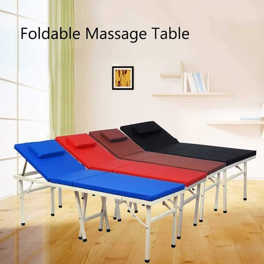 GaoFan Portable Massage Bed Table, Lightweight Foldable Aluminum Massage Couch Bed 3-Section for Cupping Reiki Salon Tatoo with Headrest