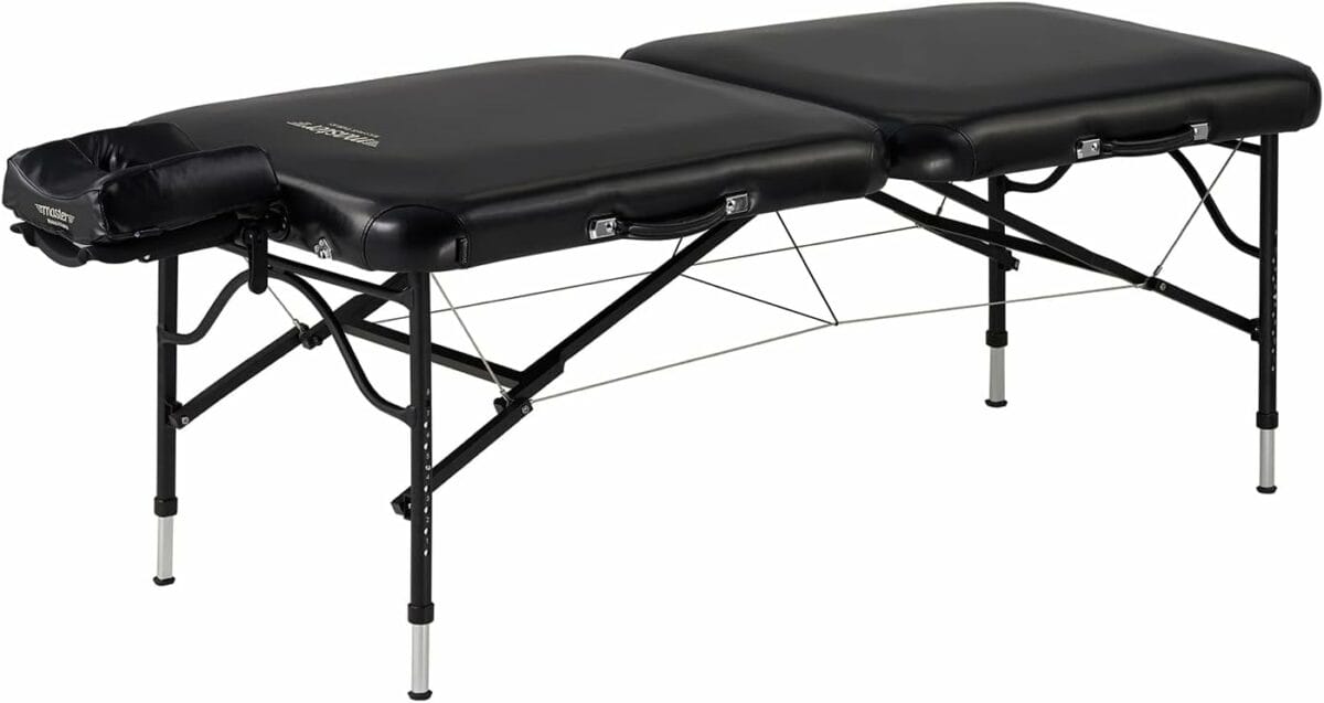 Master Massage 30 StratoMaster LX Ultra-Light Weight Aluminum Portable Massage Table Package- Tattoo Bed- Lash Tables- Black