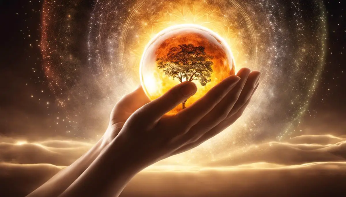 An image showing hands holding a glowing ball, symbolizing the healing energy of Reiki being transferred