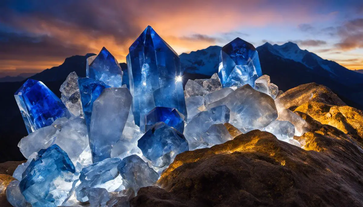 Image of sapphire crystals with historical significance, showcasing its beauty and importance in different cultures.